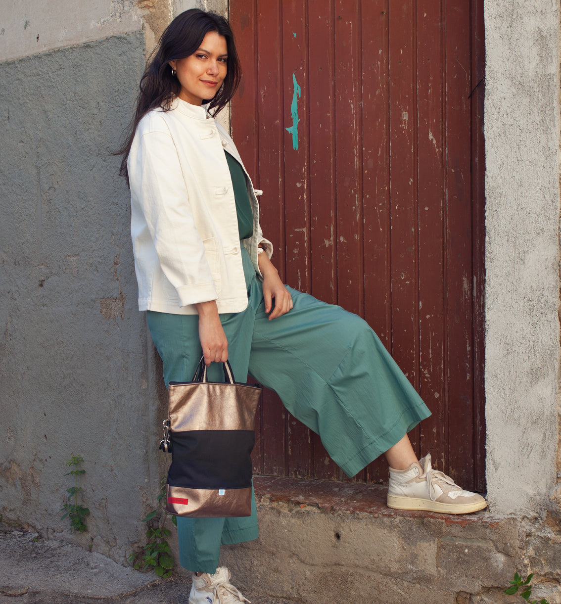 EASY BAG SIENA bronzo lamé | nero
