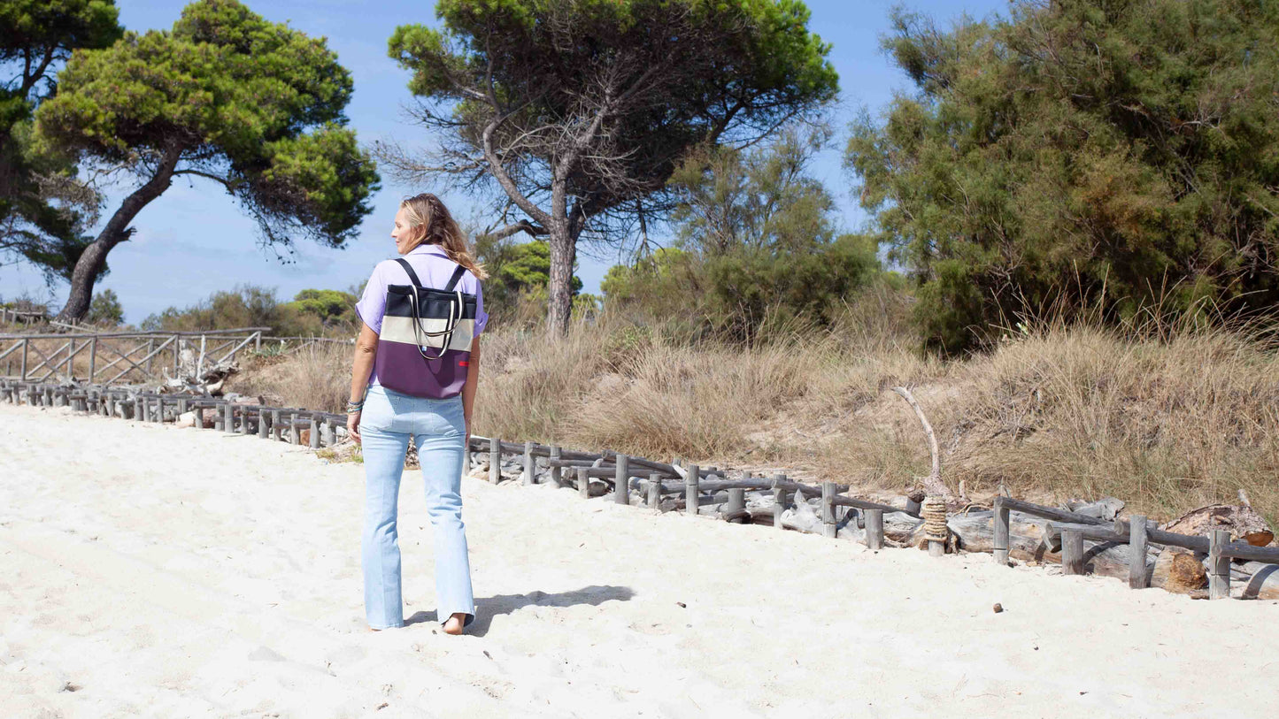 ZAINO MILANO prugna I oro I nero