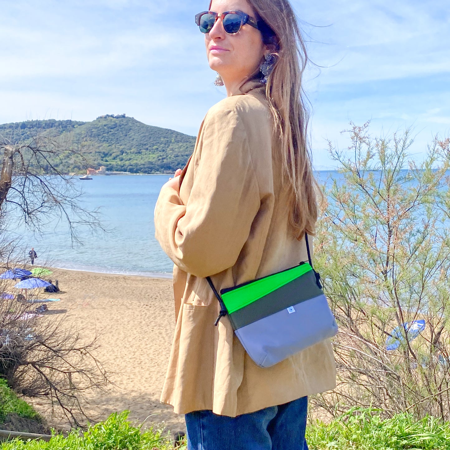 MINI PIANOSA BAG lavanda/verde militare/verde fluo