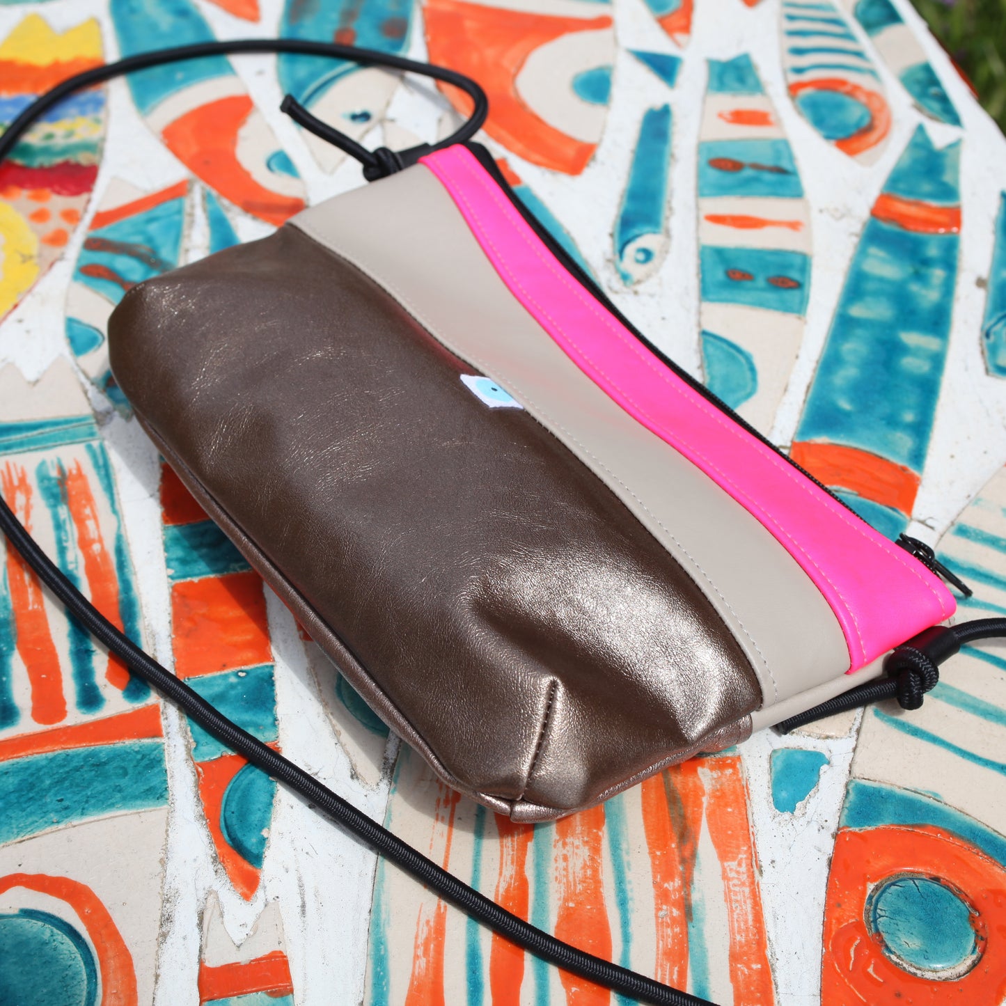 MINI PIANOSA BAG bronzo lamé I champagne I fucsia