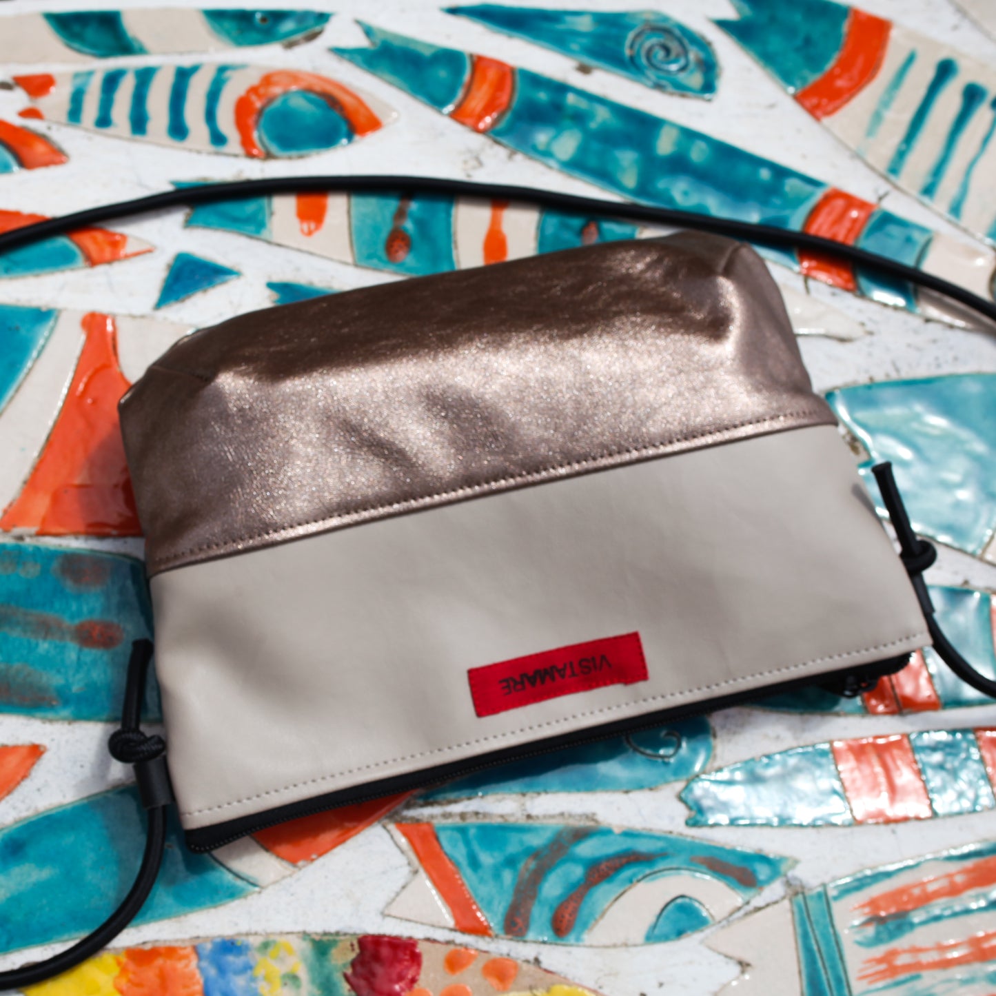 MINI PIANOSA BAG bronzo lamé I champagne I fucsia