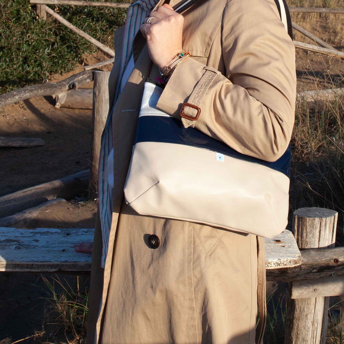 PIANOSA BIG crema di vaniglia I ametista I argento lunare lamé