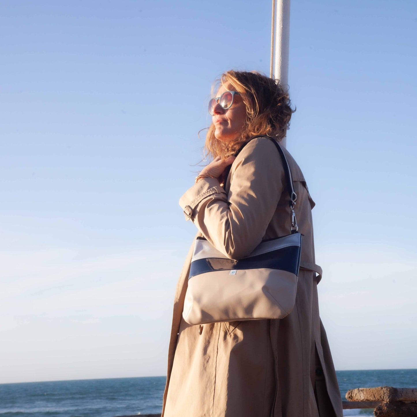 PIANOSA BAGUETTE cream/silver/black