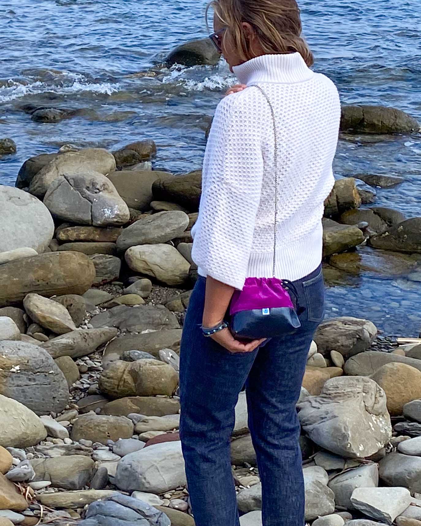 BABY CAPRAIA blu notte lamè I viola