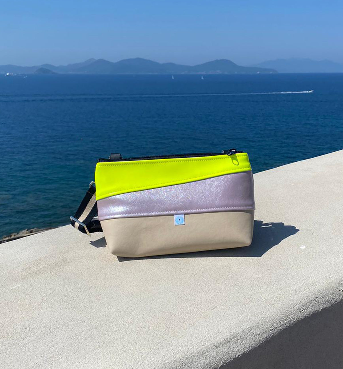 MINI ELBA BAG champagne I glicine lamè I limone