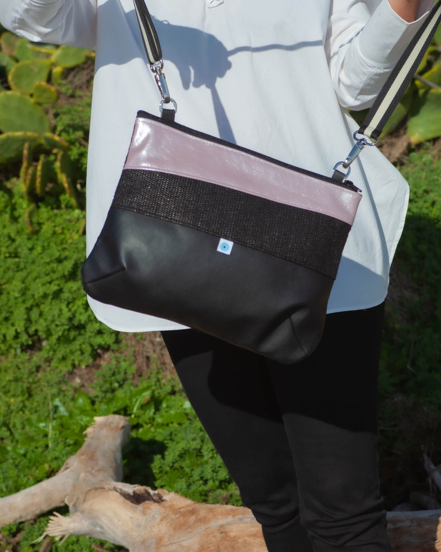 PIANOSA BAGUETTE black/blush pink