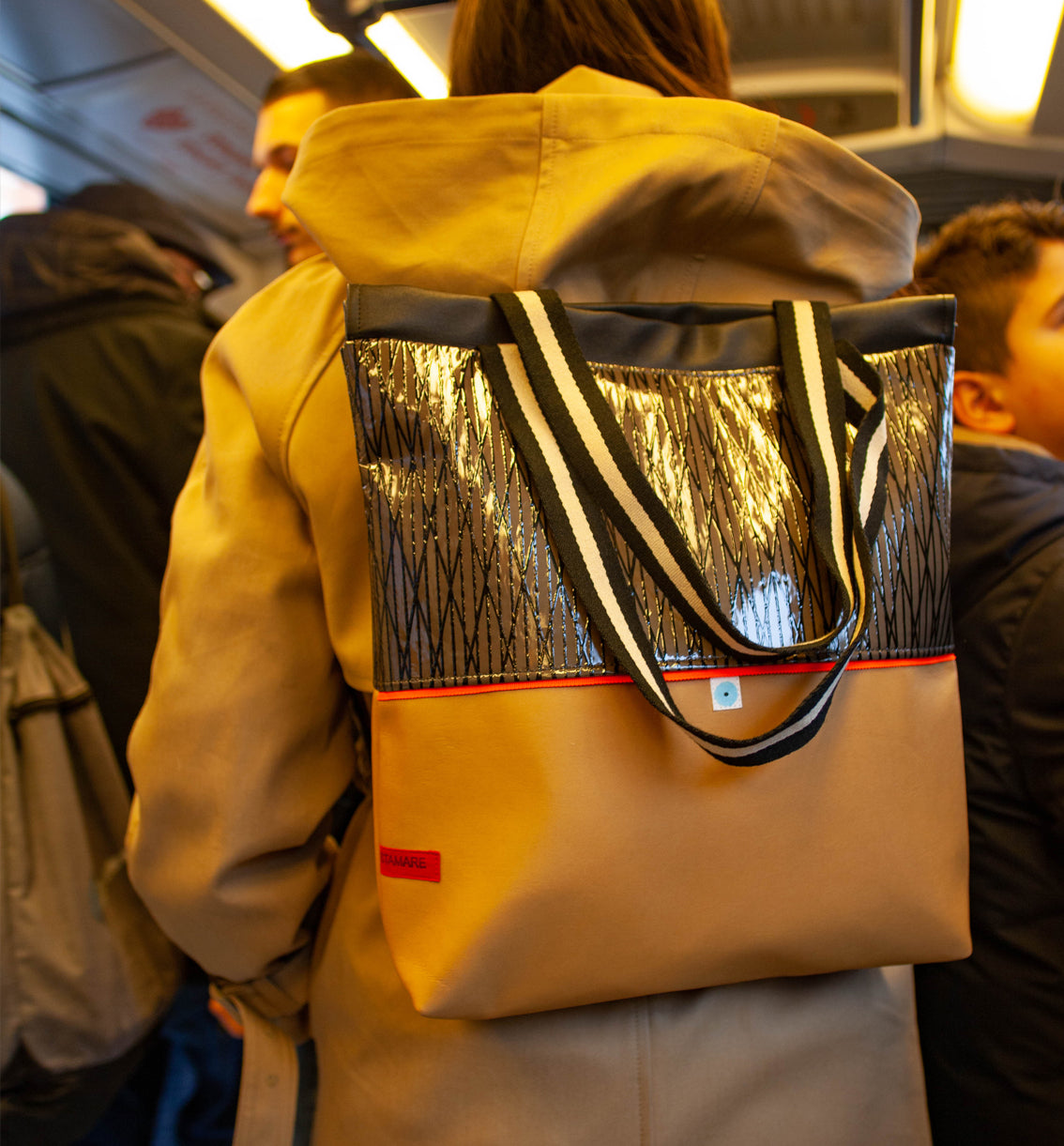 ZAINO MILANO biscotto | carbonio nero