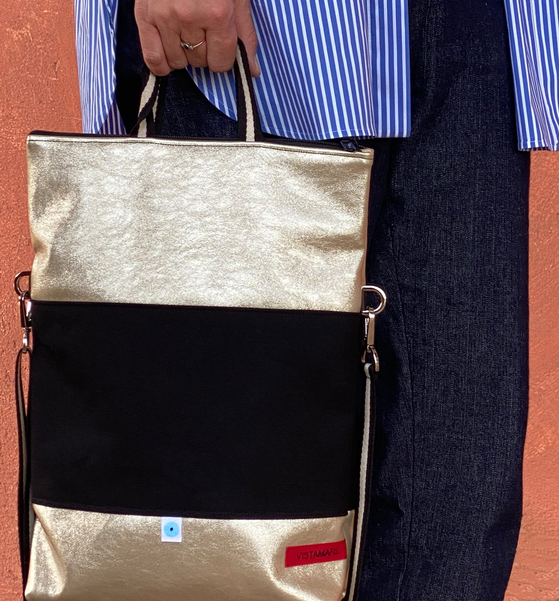 EASY BAG SIENA oro lamé | nero
