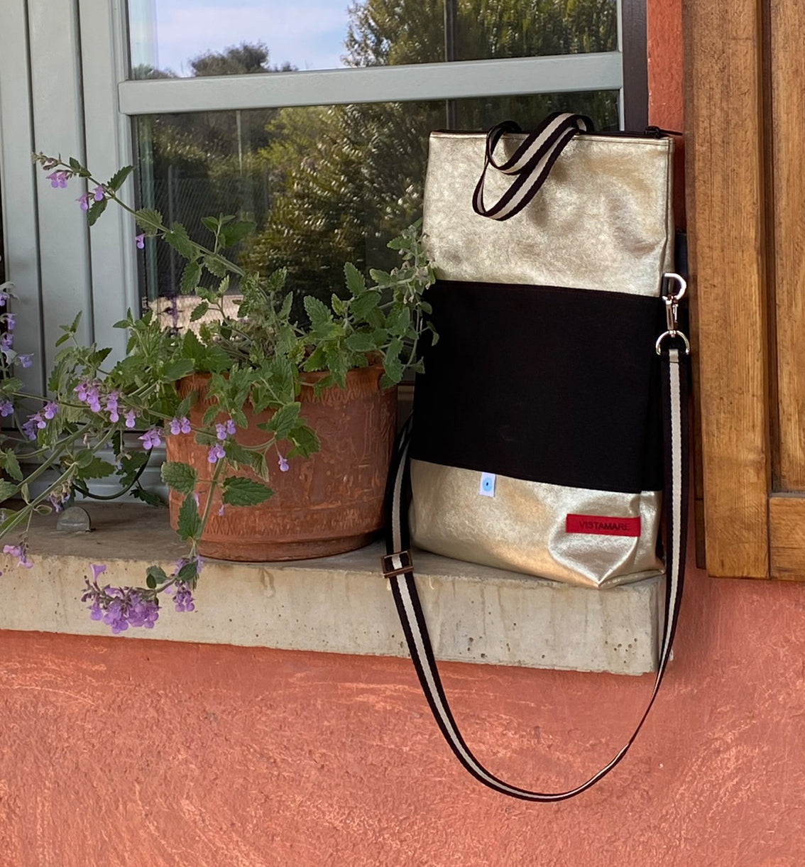 EASY BAG SIENA oro lamé | nero