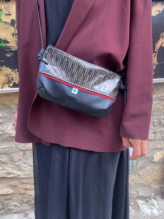 MINI PIANOSA BAGUETTE burgundy I black