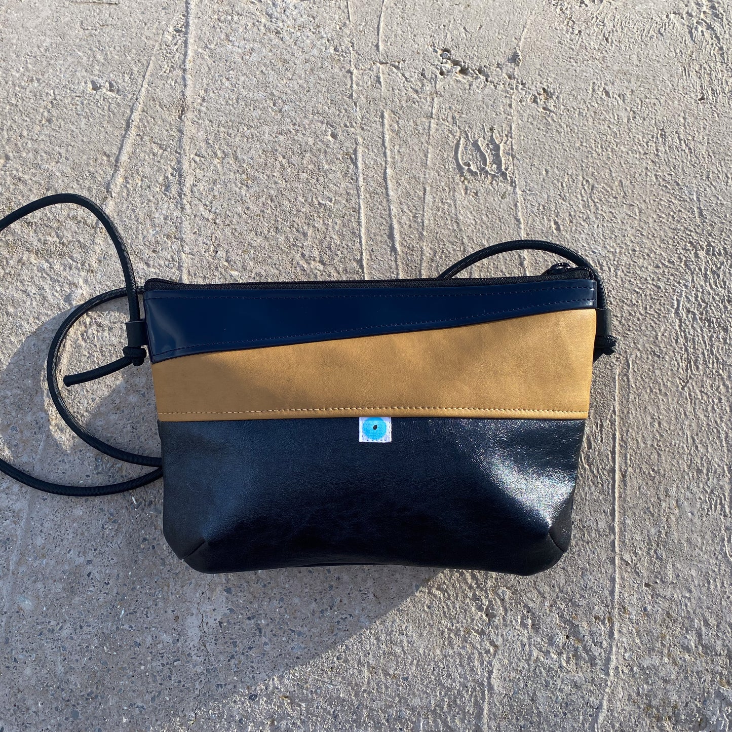 MINI PIANOSA BAG blu notte laméI biscotto I zaffiro laccato