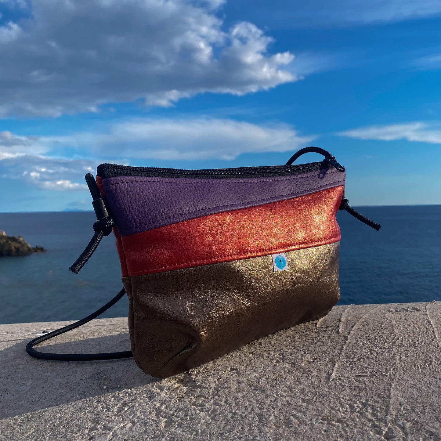 MINI PIANOSA BAG bronzo lamé I rosso lamé I lavanda