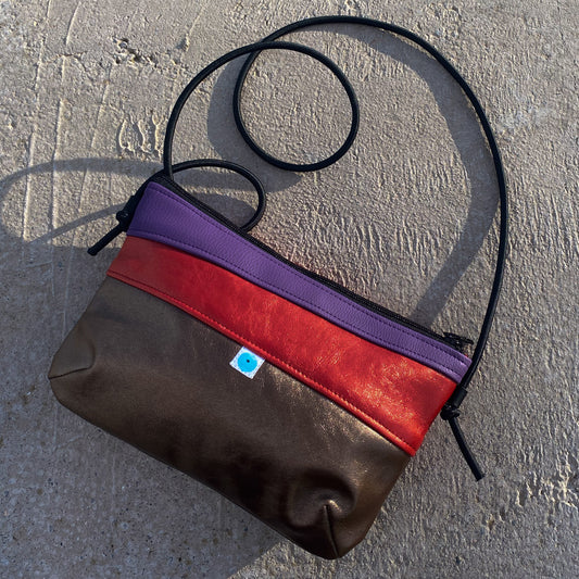 MINI PIANOSA BAG bronzo lamé I rosso lamé I lavanda