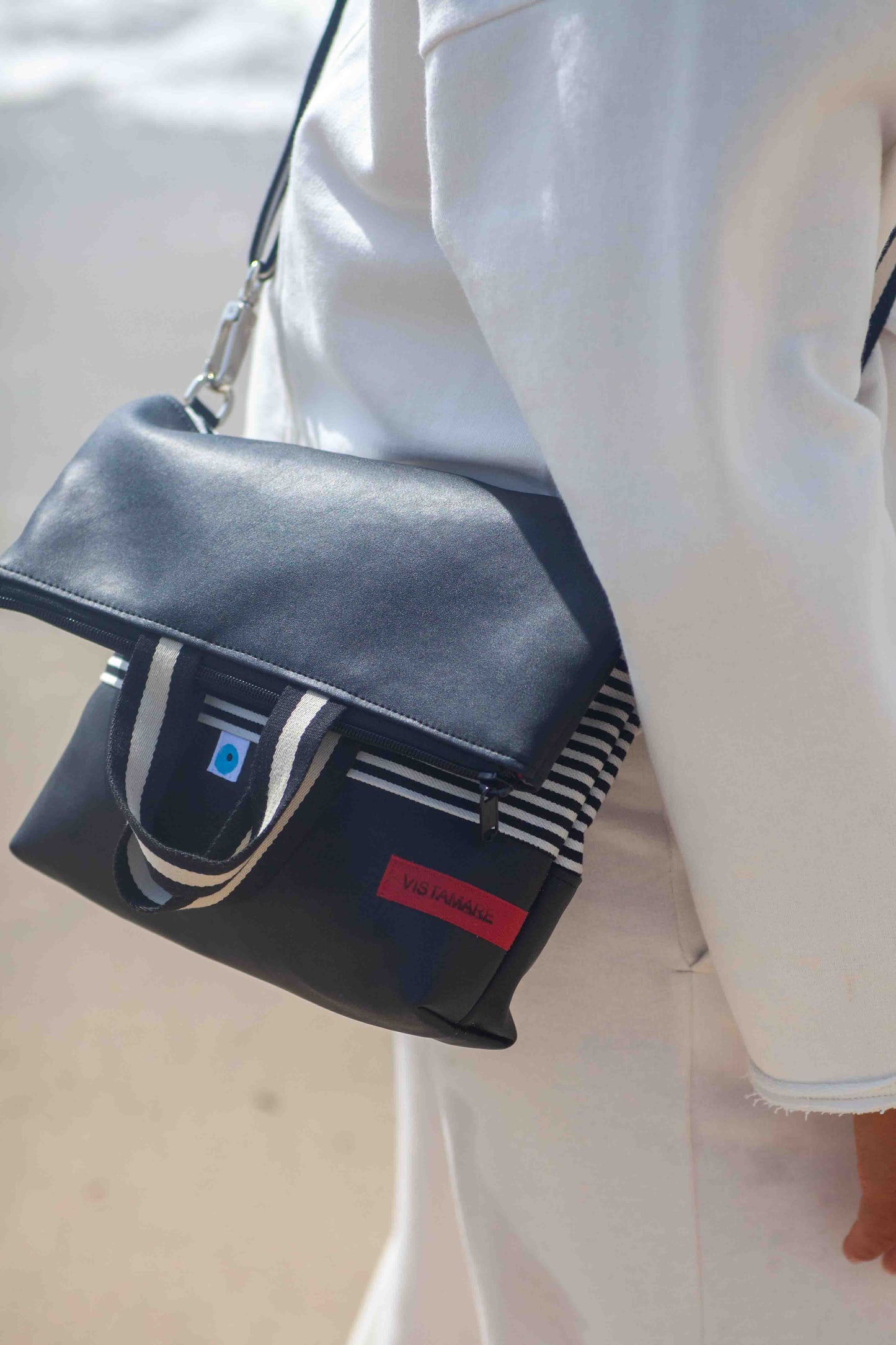 EASY BAG SIENA pirite  | riga bianco e nero