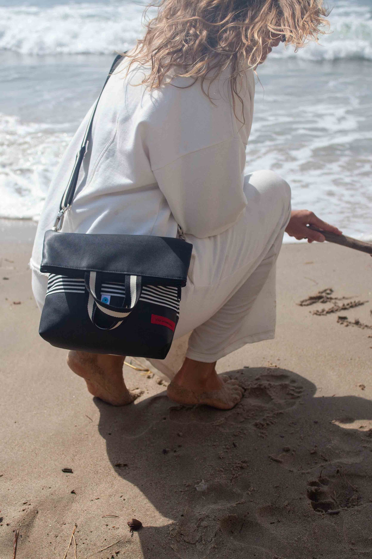 EASY BAG SIENA pirite  | riga bianco e nero