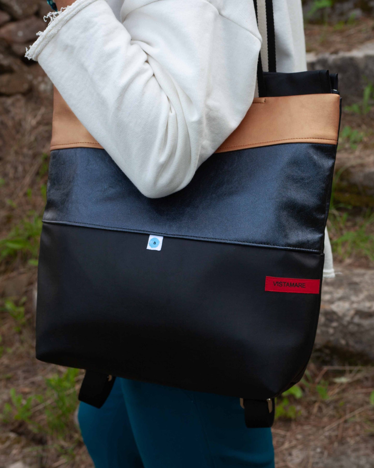 ZAINO MILANO nero I blu notte lamè I oro cipria