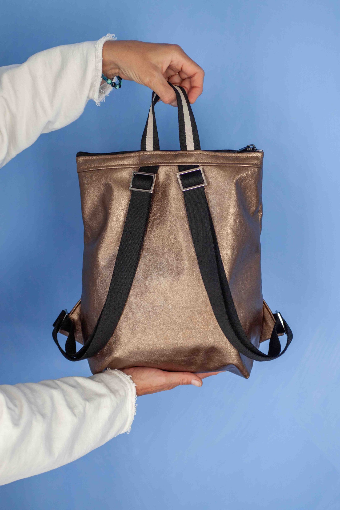 ZAINO TETI bronzo lamè I crema