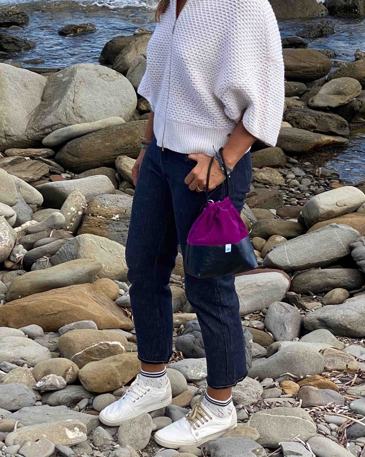 SACCA CAPRAIA blu notte lamè I viola