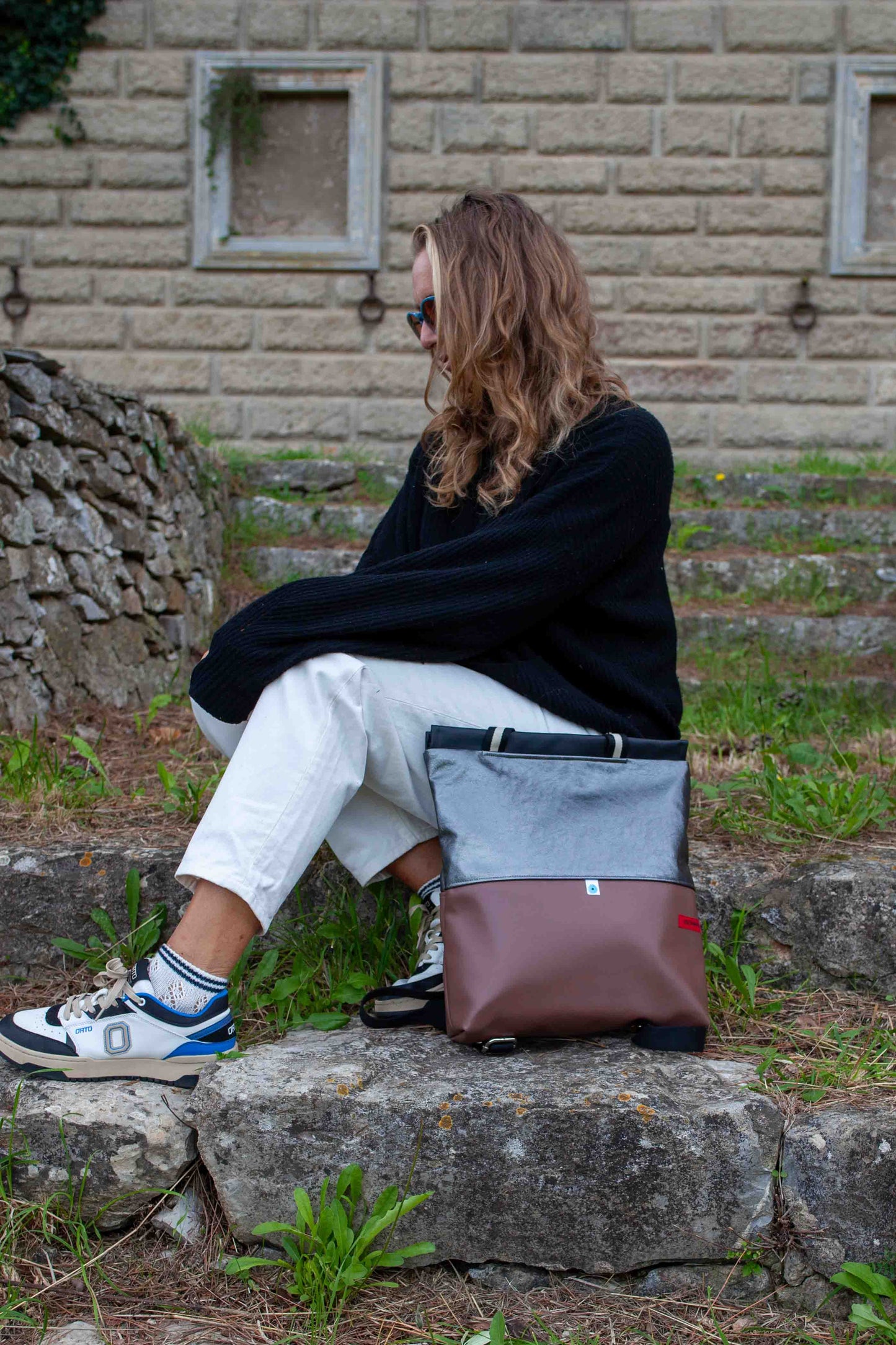 ZAINO MILANO ambra baltica I carbonio lamé