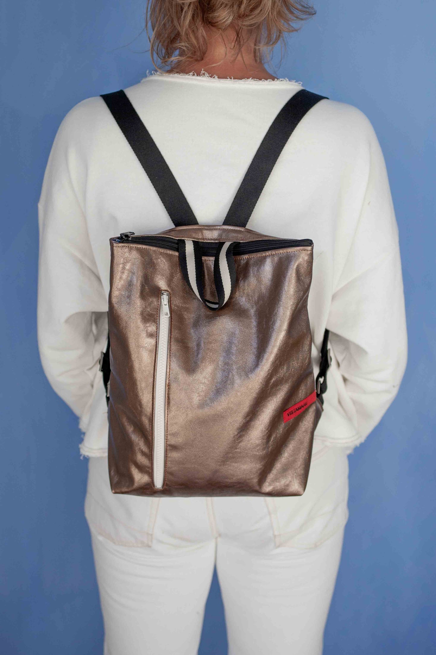 ZAINO TETI bronzo lamè I crema