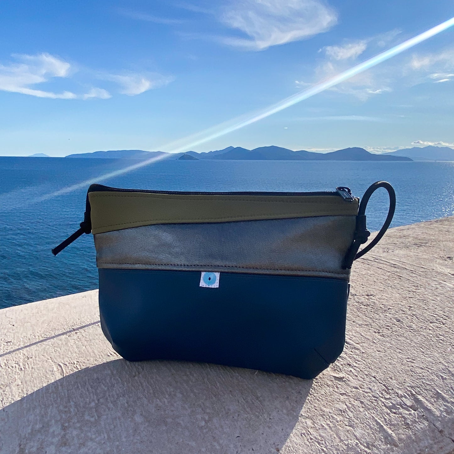 MINI PIANOSA BAG blu I antracite lamé I muschio