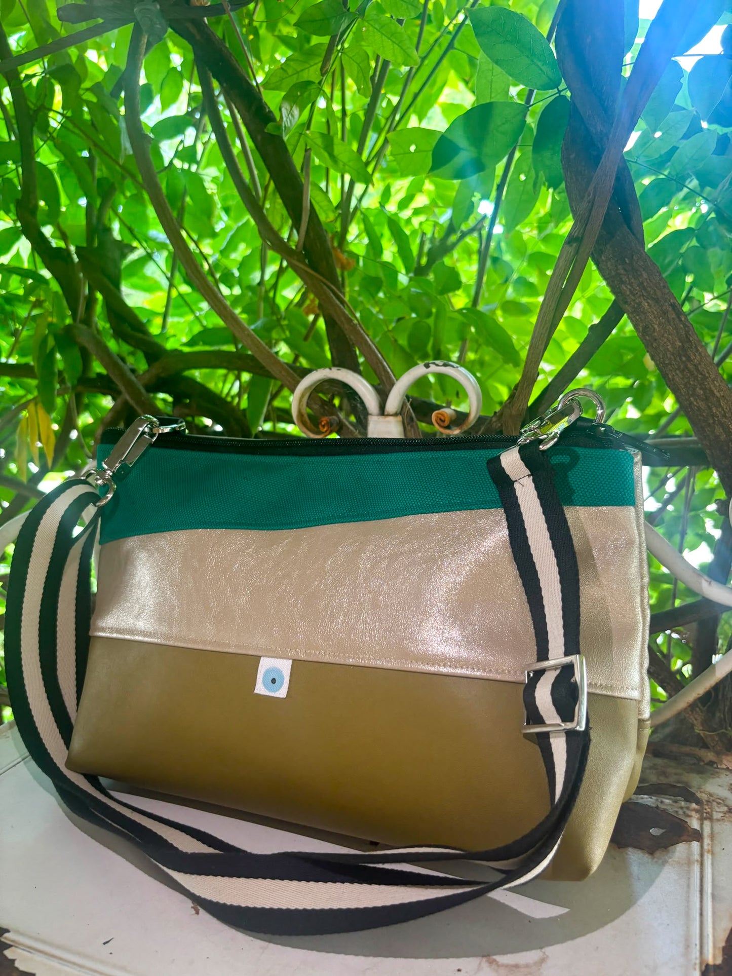 ELBA BAGUETTE green/gold/olive