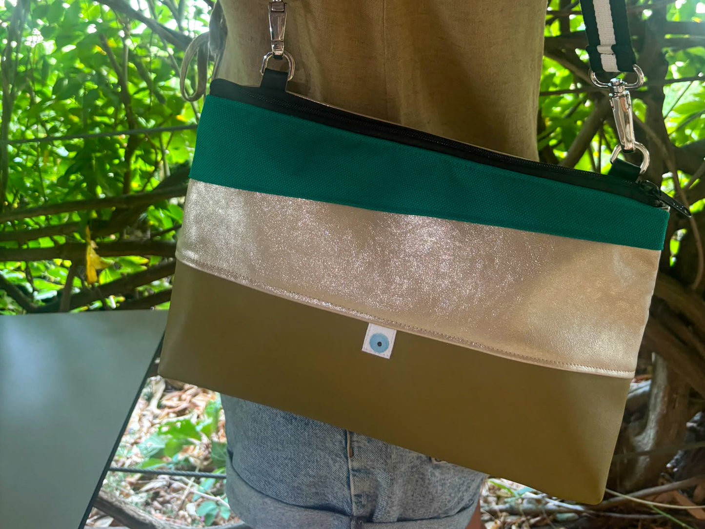 ELBA BAGUETTE green/gold/olive