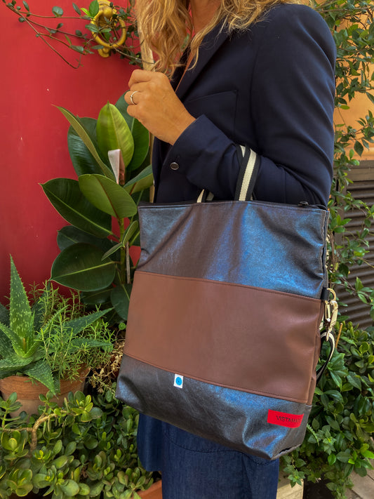 ROMA CONVERTIBLE BAG hazelnut I sparkly midnight blu