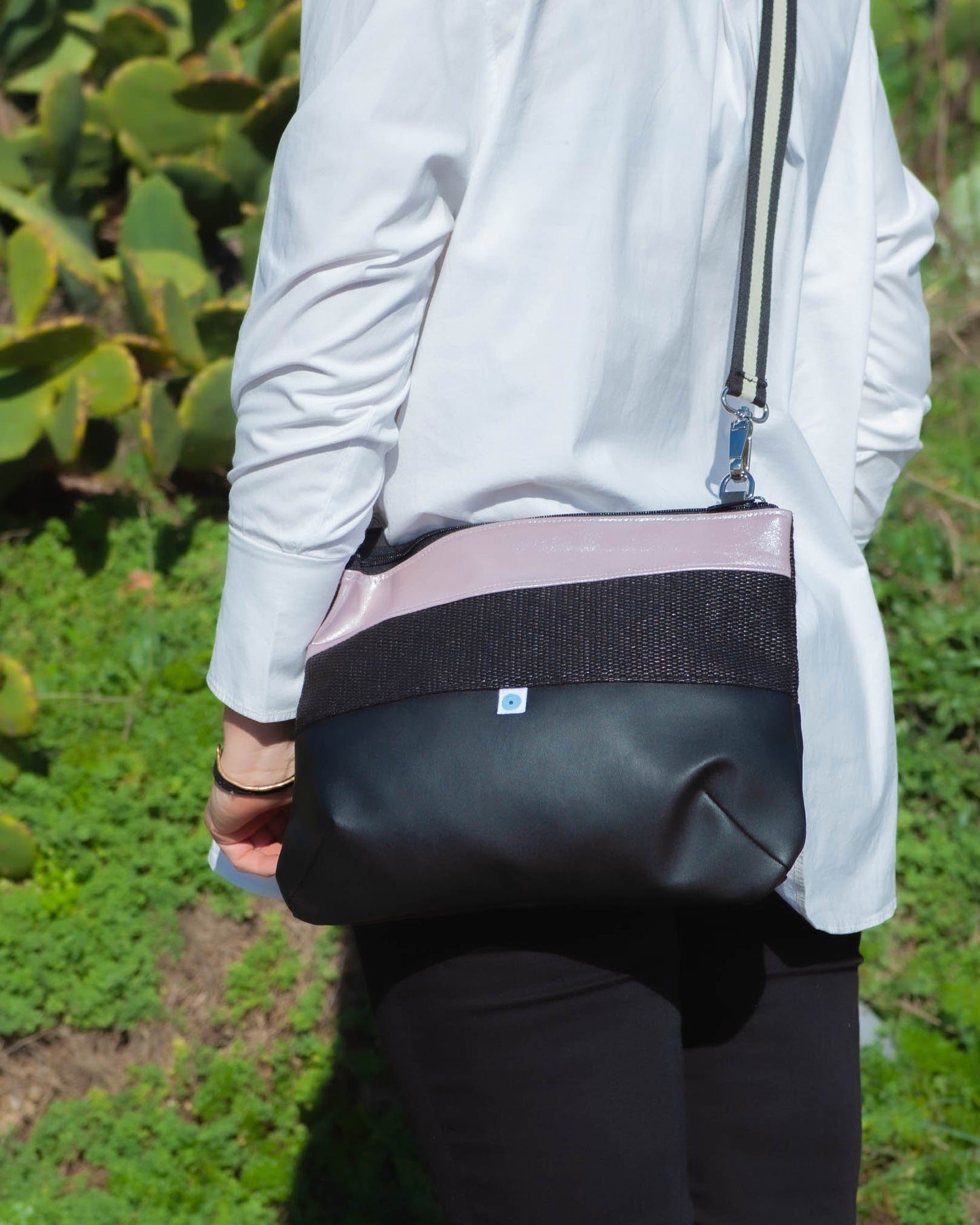 PIANOSA BAGUETTE black/blush pink
