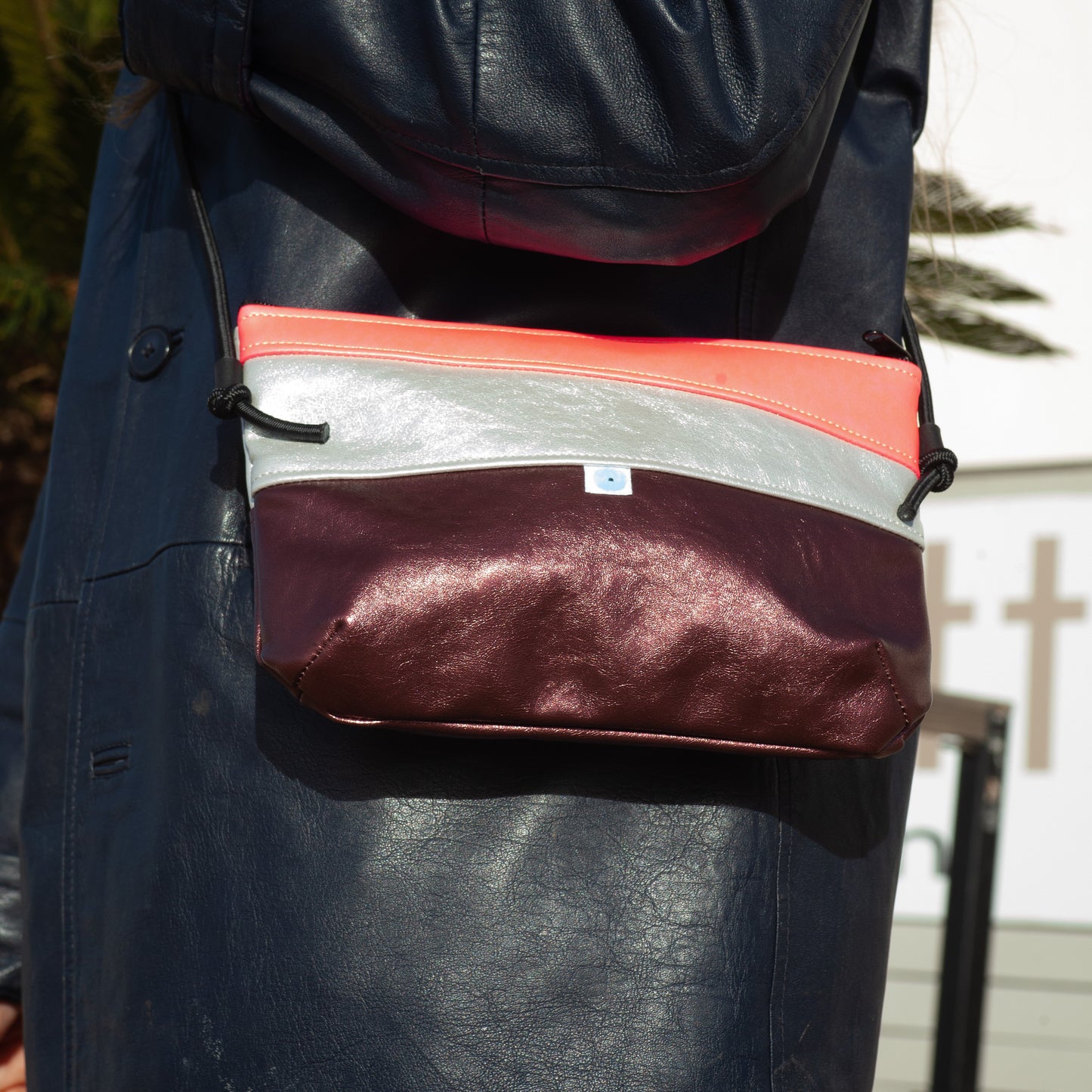 MINI PIANOSA BAG bordò lamé I argento lamé I fuchsia