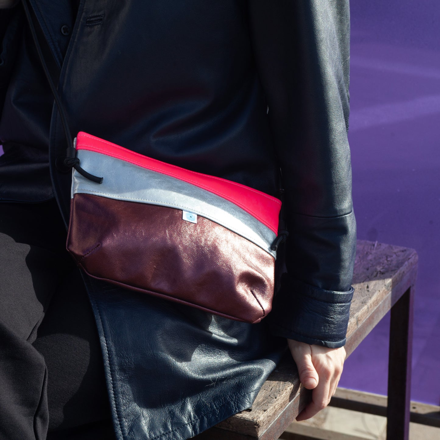 MINI PIANOSA BAG bordò lamé I argento lamé I fuchsia